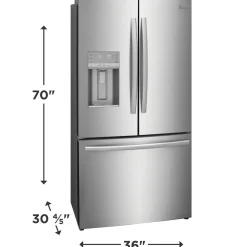 FRIGIDAIRE GALLERY Réfrigérateur 22,6 pi3 36 po Inox Congélateur en bas, Portes françaises - GRFC2353AF