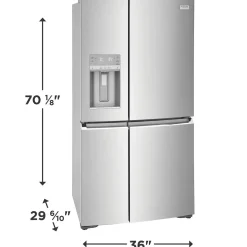 FRIGIDAIRE GALLERY Réfrigérateur 22,1 pi3 36 po Inox Congélateur en bas, Portes françaises - GRQC2255BF
