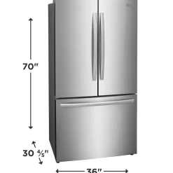 FRIGIDAIRE GALLERY Réfrigérateur 23,3 pi3 36 po Inox Congélateur en bas, Portes françaises - GRFG2353AF