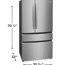 FRIGIDAIRE GALLERY Réfrigérateur 22,1 pi3 36 po Inox Congélateur en bas, Portes françaises - GRMG2272CF