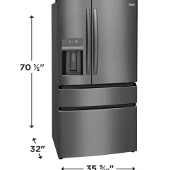 FRIGIDAIRE GALLERY Réfrigérateur 21,5 pi3 36 po Inox noir Congélateur en bas, Portes françaises - GRMC2273CD