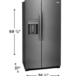 FRIGIDAIRE GALLERY Réfrigérateur 22,2 pi3 36 po Inox noir Côte à côte - GRSC2352AD