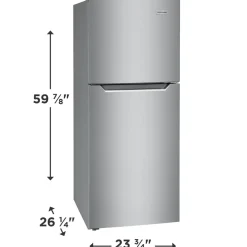 FRIGIDAIRE Réfrigérateur 10,1 pi3 24 po Inox Congélateur en haut - FFET1022UV