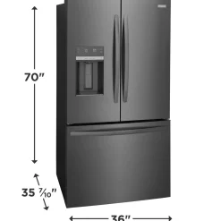 FRIGIDAIRE Réfrigérateur 27,8 pi3 36 po Inox noir Congélateur en bas, Portes françaises - FRFS2823AD