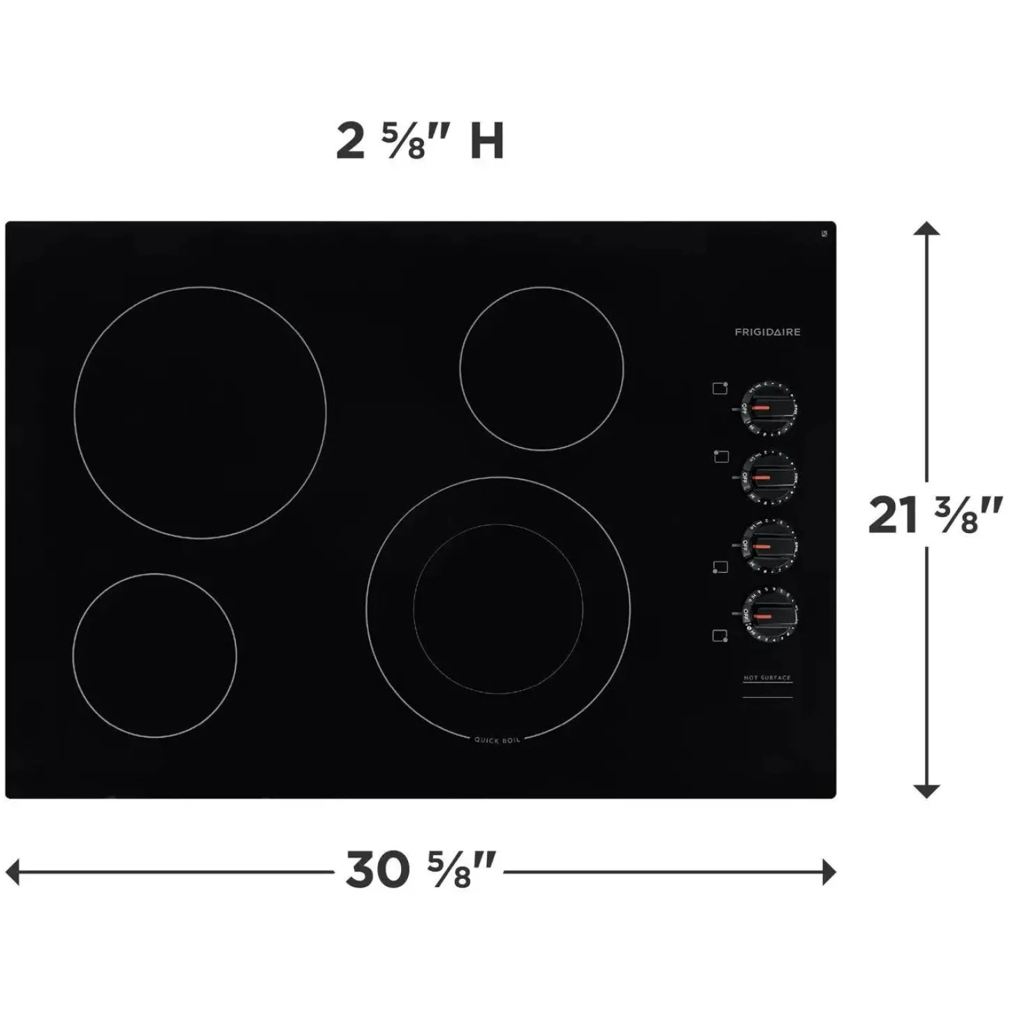FRIGIDAIRE Table de cuisson Vitrocéramique Noir 30" Électrique Noir - FFEC3025UB
