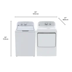 GE Ensemble laveuse sécheuse, Blanc, Chargement par le haut