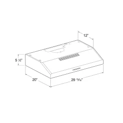 GE Hotte Standard Acier inoxydable 24