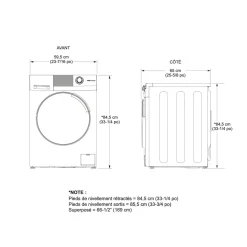 GE Laveuse sécheuse 2 en 1, Blanc, 24'', Chargement frontal - GFQ14ESSNWW