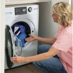 GE Laveuse sécheuse 2 en 1, Blanc, 24'', Chargement frontal - GFQ14ESSNWW