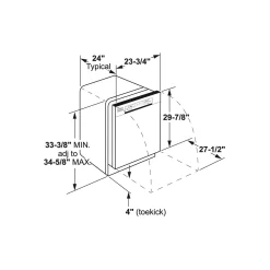 GE Lave-vaisselle Encastré Acier inoxydable 24