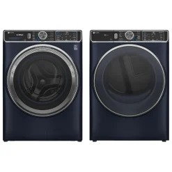 GE Profile Ensemble laveuse sécheuse, Bleu saphire, Chargement frontal