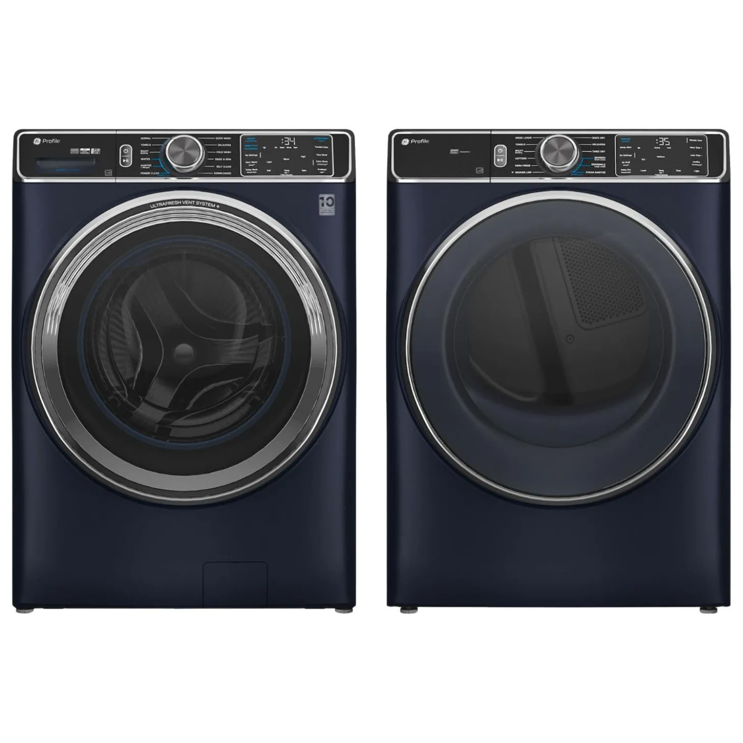 GE Profile Ensemble laveuse sécheuse, Bleu saphire, Chargement frontal