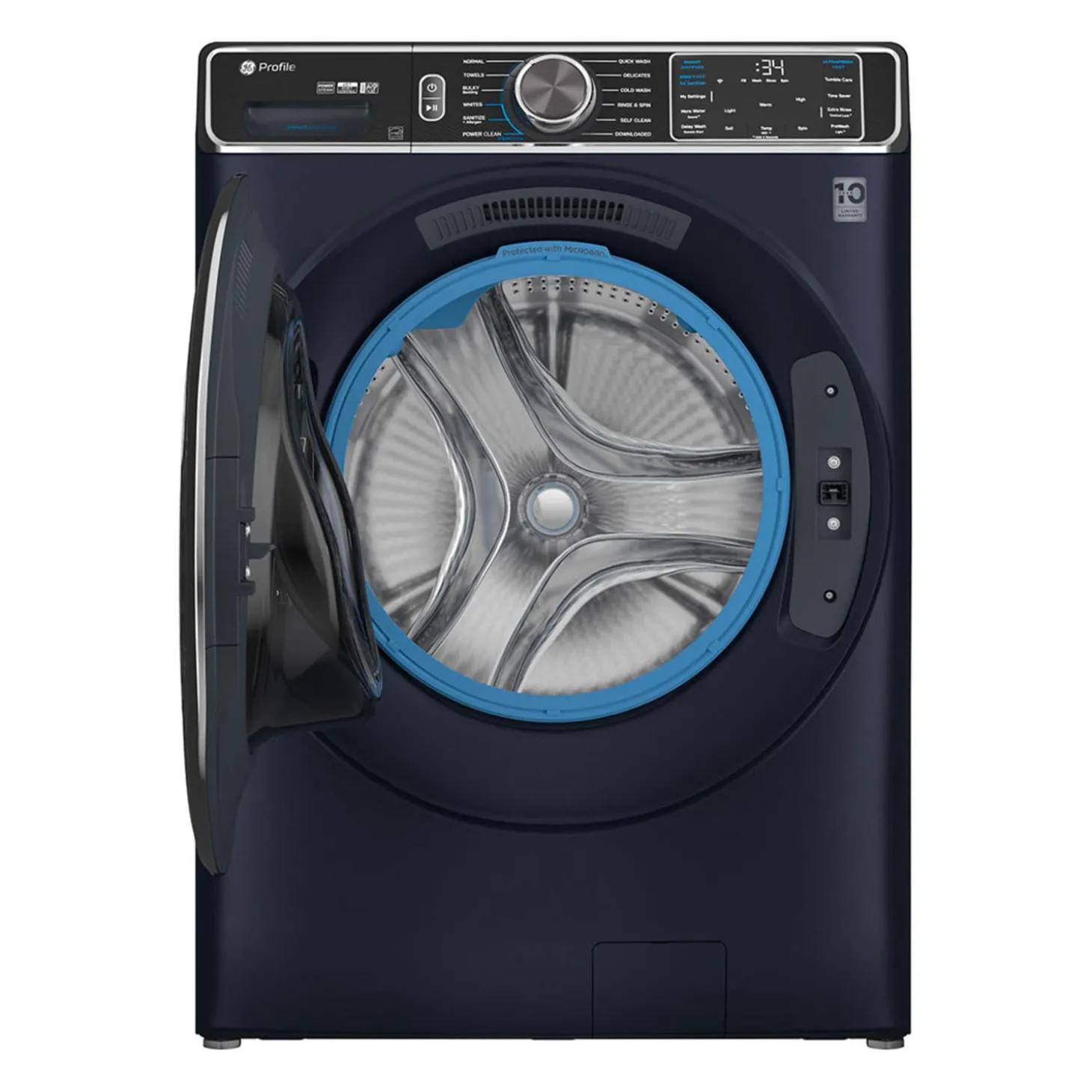 GE Profile Ensemble laveuse sécheuse, Bleu saphire, Chargement frontal