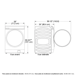 GE Profile Laveuse Chargement frontal Bleu saphir 28