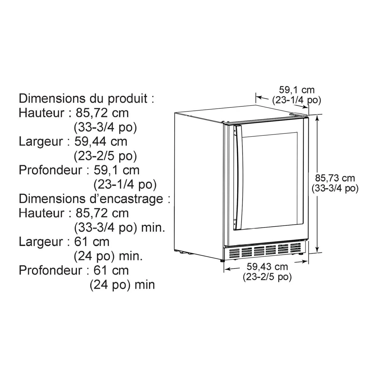 GE Profile Refroidisseur à vin Acier inoxydable 23.5" - PWS06DSPSS