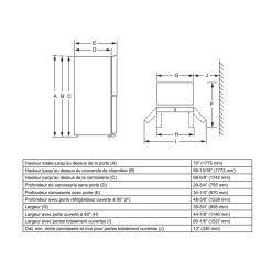 GE Profile Réfrigérateur 28,4 pi3 36 po Inox Portes françaises - PAD28BYTFS