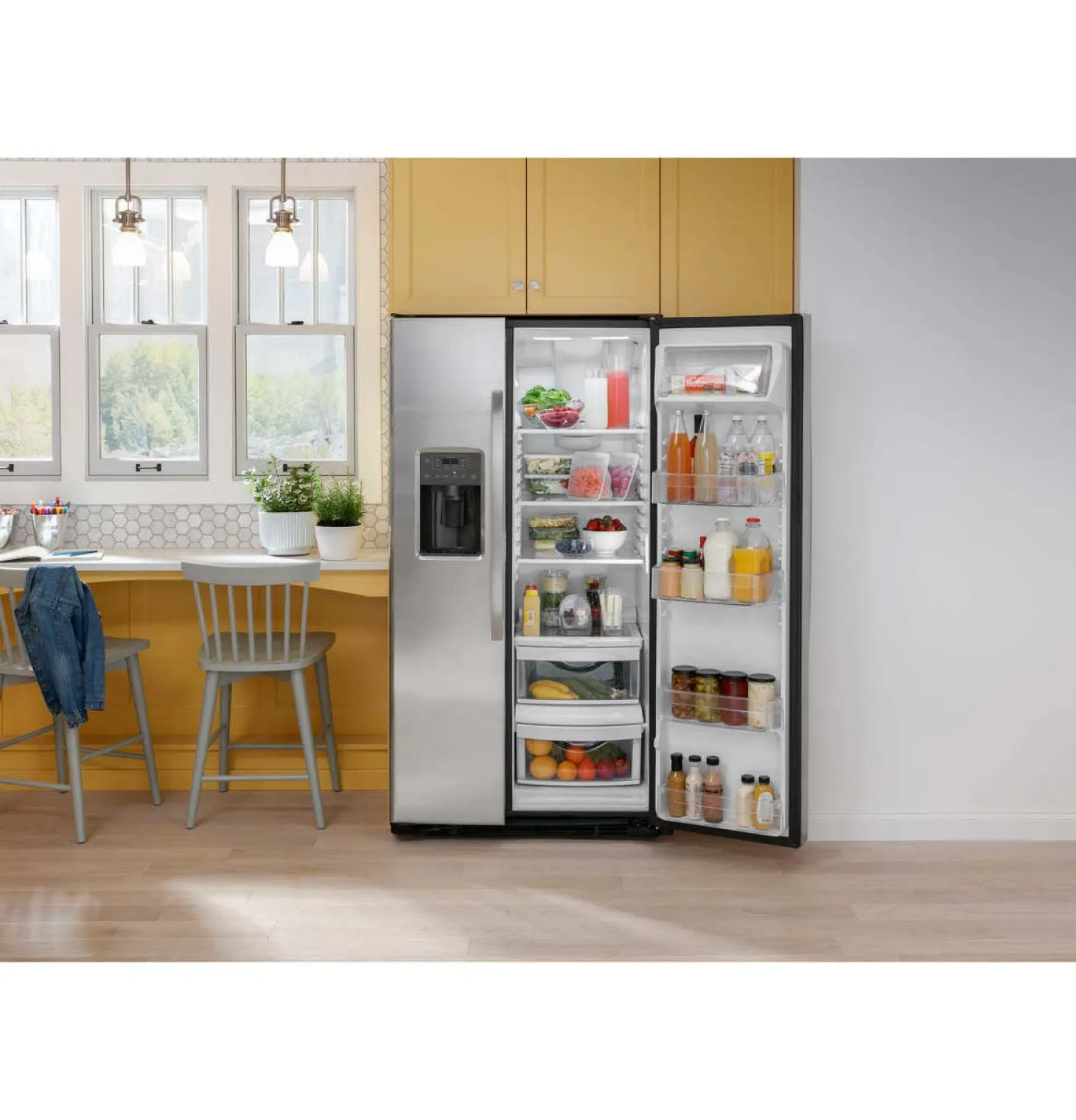 GE Réfrigerateur 23 pi3 33 po Acier inoxydable Côte à côte - GSS23GYPFS