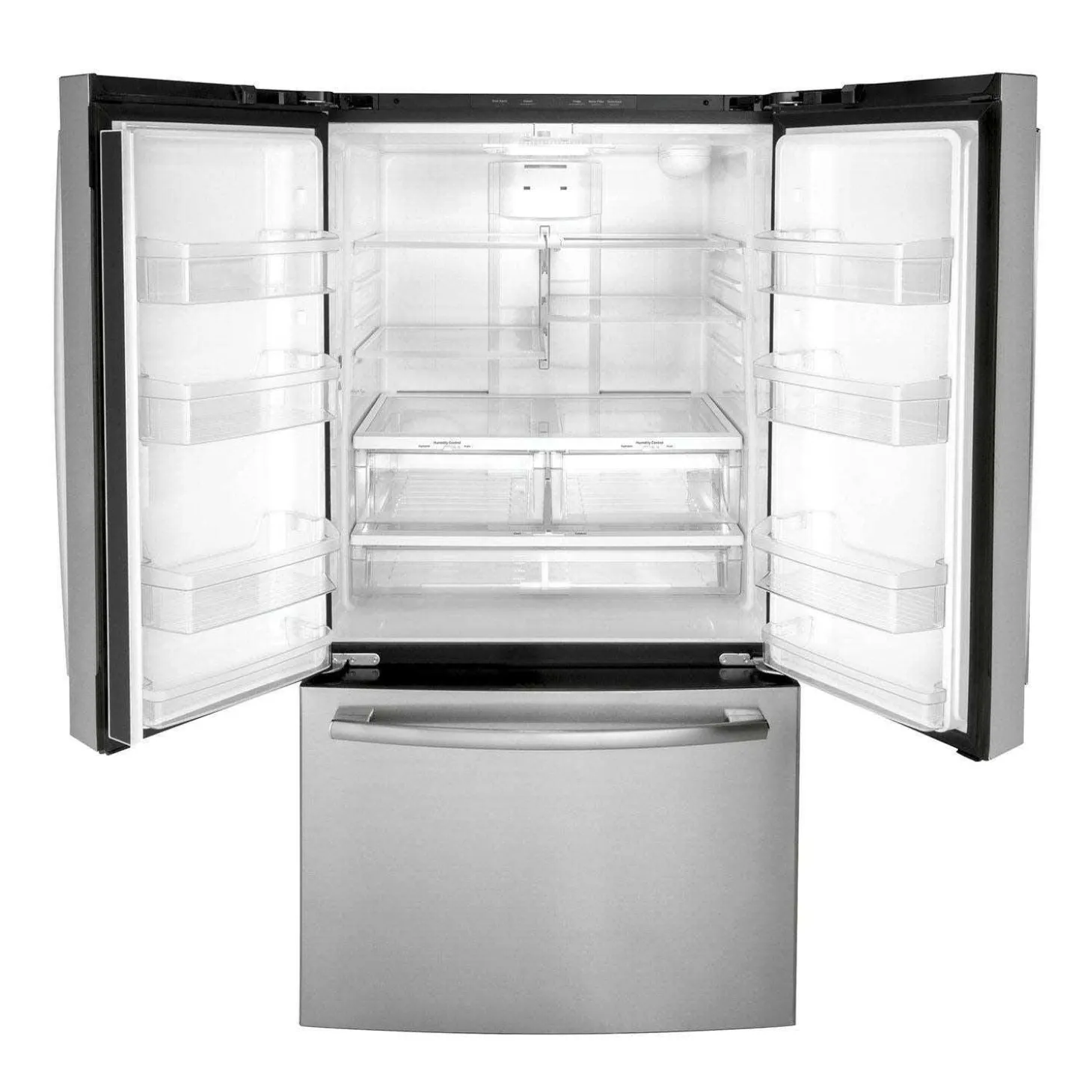 GE Réfrigérateur 27 pi3 36 po Acier inoxydable Congélateur en bas, Portes françaises - GNE27JYMFS