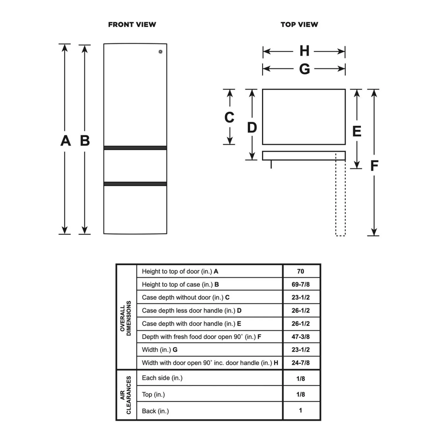 GE Réfrigérateur 11,9 pi3 24 po Acier inoxydable Congélateur en bas - GLE12HSPSS
