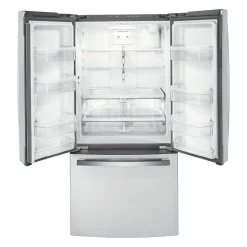 GE Réfrigérateur 18,6 pi3 33 po Acier inoxydable Congélateur en bas, Portes françaises - GWE19JYLFS