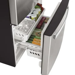 GE Réfrigérateur 18,6 pi3 33 po Acier inoxydable Congélateur en bas, Portes françaises - GWE19JYLFS