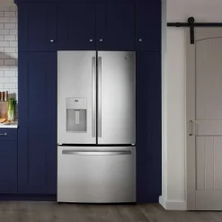 GE Réfrigérateur 25,6 pi3 36 po Acier inoxydable Congélateur en bas, Portes françaises - GFE26JYMFS