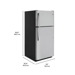 GE Réfrigérateur 18 pi3 30 po Acier inoxydable Congélateur en haut - GTE18FSLKSS