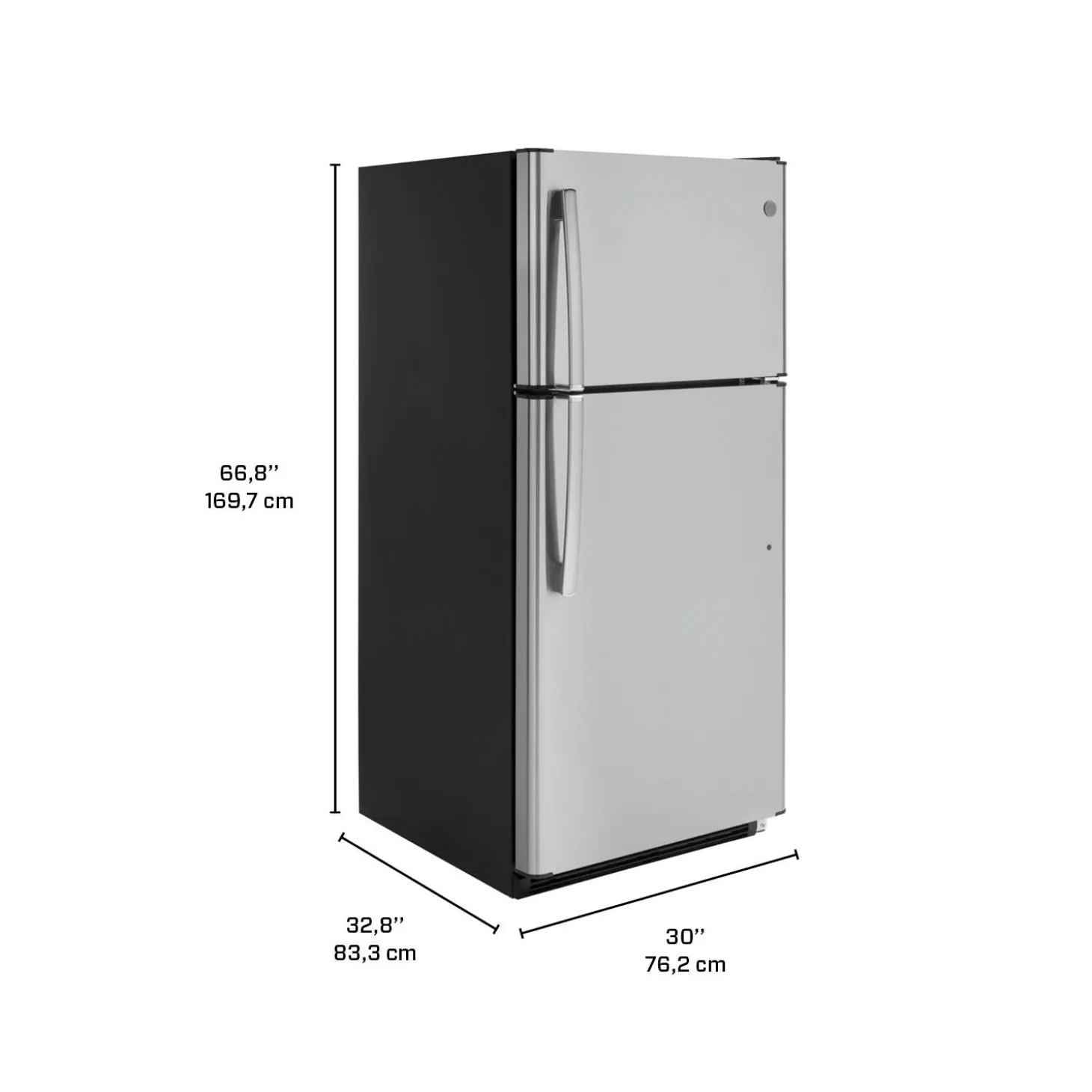 GE Réfrigérateur 18 pi3 30 po Acier inoxydable Congélateur en haut - GTE18FSLKSS