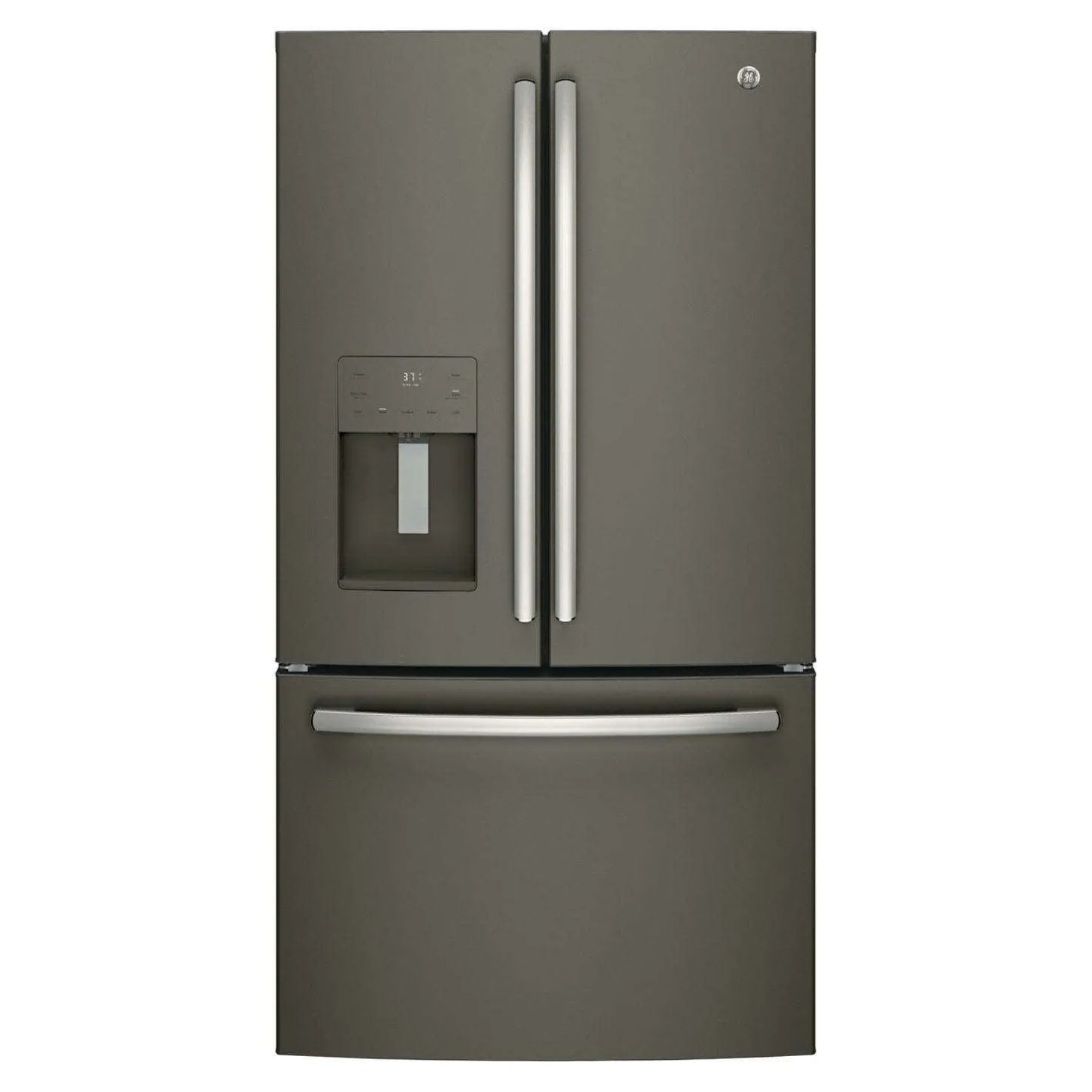 GE Réfrigérateur 25,5 pi3 36 po Ardoise Congélateur en bas, Portes françaises - GFE26JMMES