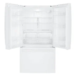 GE Réfrigérateur 27 pi3 36 po Blanc Congélateur en bas, Portes françaises - GNE27JGMWW