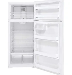 GE Réfrigérateur 17,5 pi3 28 po Blanc Congélateur en haut - GTE18DTNRWW