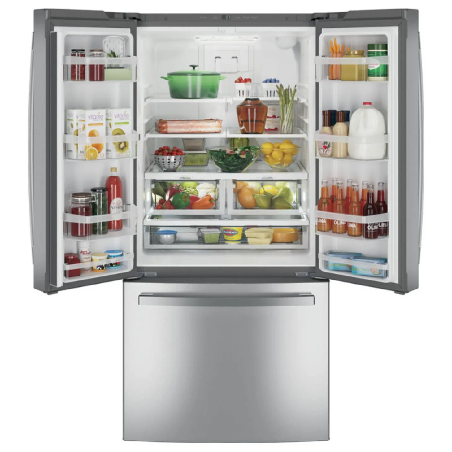GE Réfrigérateur 24,7 pi3 33 po Inox Portes françaises - GNE25JYKFS