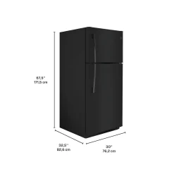 GE Réfrigérateur 18 pi3 30 po Noir Congélateur en haut - GTE18FTLKBB