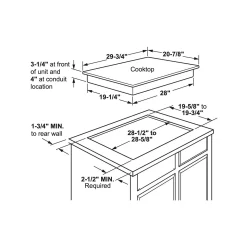 GE Table de cuisson Vitrocéramique Noir 30