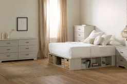 Grand lit avec paniers de rangement (60