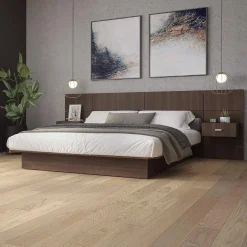 Grand lit avec panneaux et tables de chevet (60