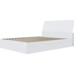 Grand lit avec rangement 2 tiroirs et tête de lit (60") - Nexera