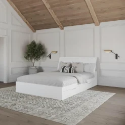 Grand lit avec rangement 2 tiroirs et tête de lit (60