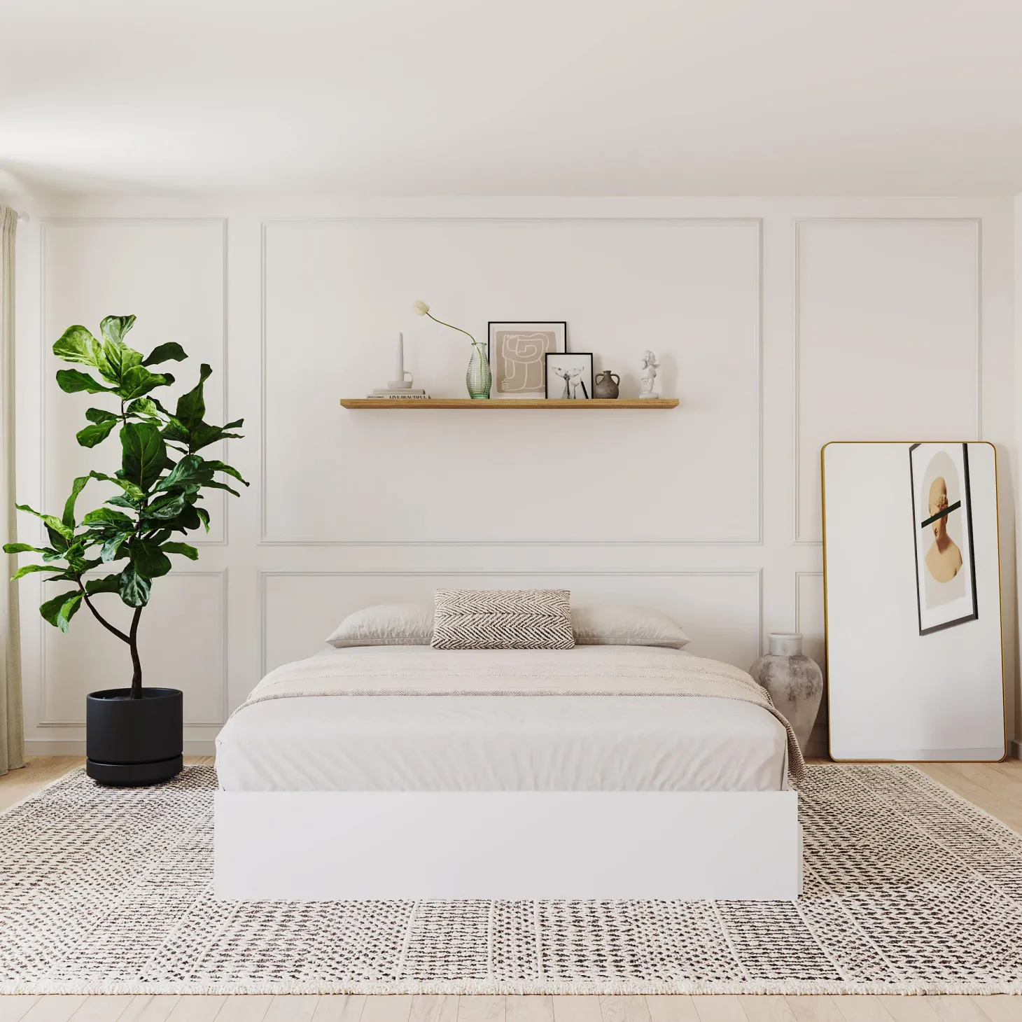 Grand lit avec rangement 3 tiroirs (60") - Nexera