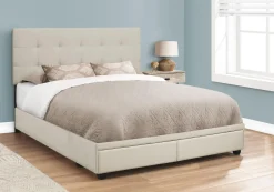 Grand lit avec rangement 2 tiroirs et tête de lit (60") - Monarch