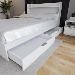 Grand lit avec rangement 2 tiroirs (60