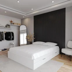 Grand lit avec rangement 2 tiroirs (60