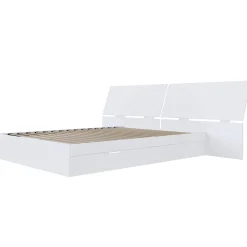 Grand lit avec rangement 2 tiroirs et tête de lit (60") - Nexera