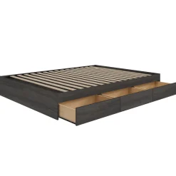 Grand lit avec rangement 3 tiroirs (60") - Nexera