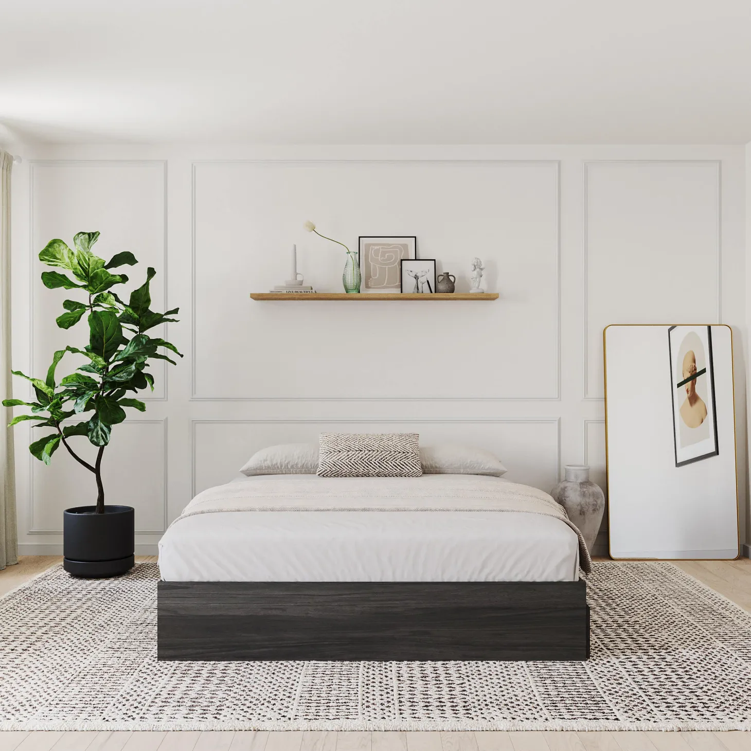 Grand lit avec rangement 3 tiroirs (60") - Nexera
