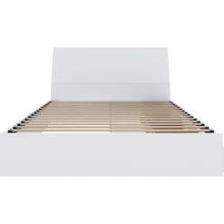 Grand lit avec rangement 3 tiroirs et tête de lit (60") - Nexera