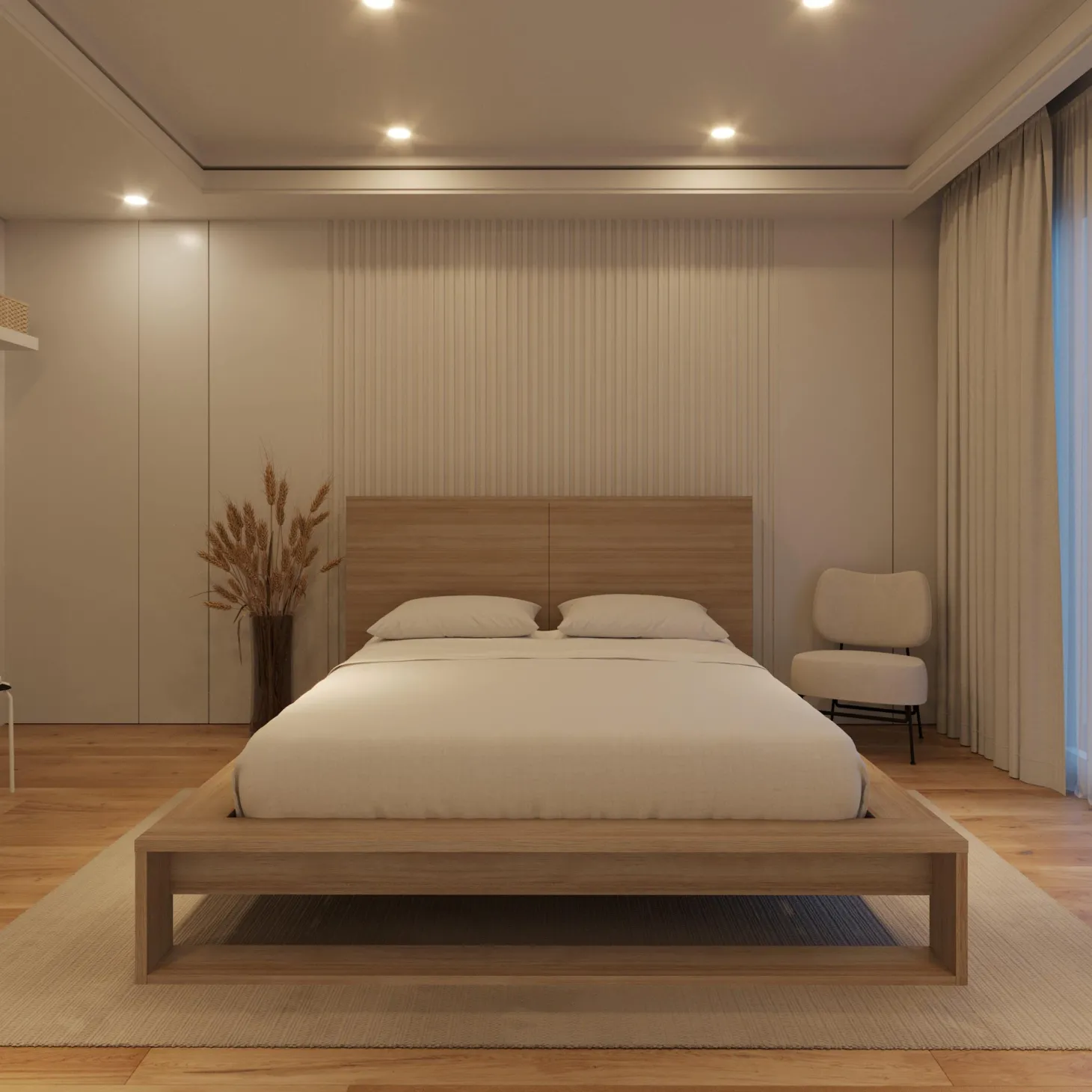 Grand lit avec tête de lit (60") - Nexera