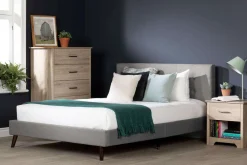Grand lit en tissu avec tête de lit (60