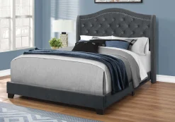 Grand lit en tissu avec tête de lit (60") - Monarch