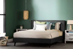 Grand lit en tissu avec tête de lit (60